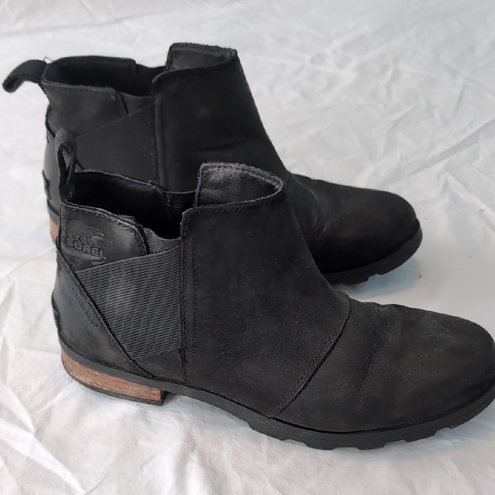 Sorel Emelie Waterproof Black Chelsea Boots